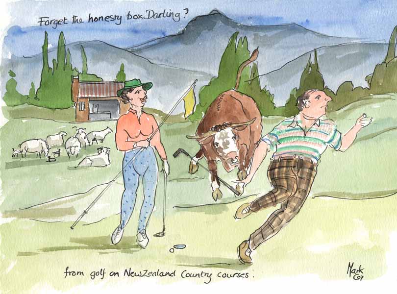 Forget The Honesty Box Darling?  - golfing art print by Mark Huskinson