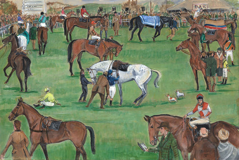 The Paddock - horse racing art print by Mark Huskinson