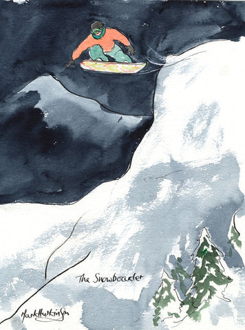 The Snowboarder - snowboarding art print by Mark Huskinson