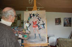 Mark Huskinson painting burlesque 