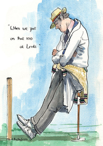 When We Put On That 100 At Lords - cricket art print by Mark Huskinson