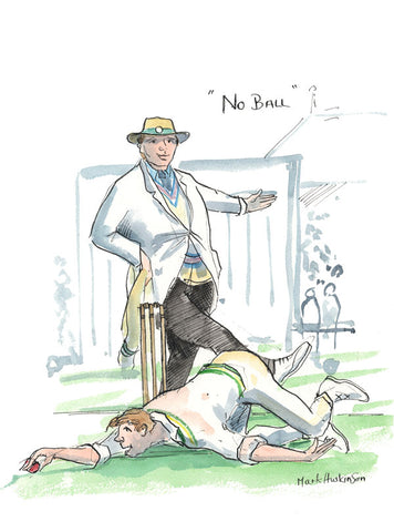 No Ball - cricket art print by Mark Huskinson
