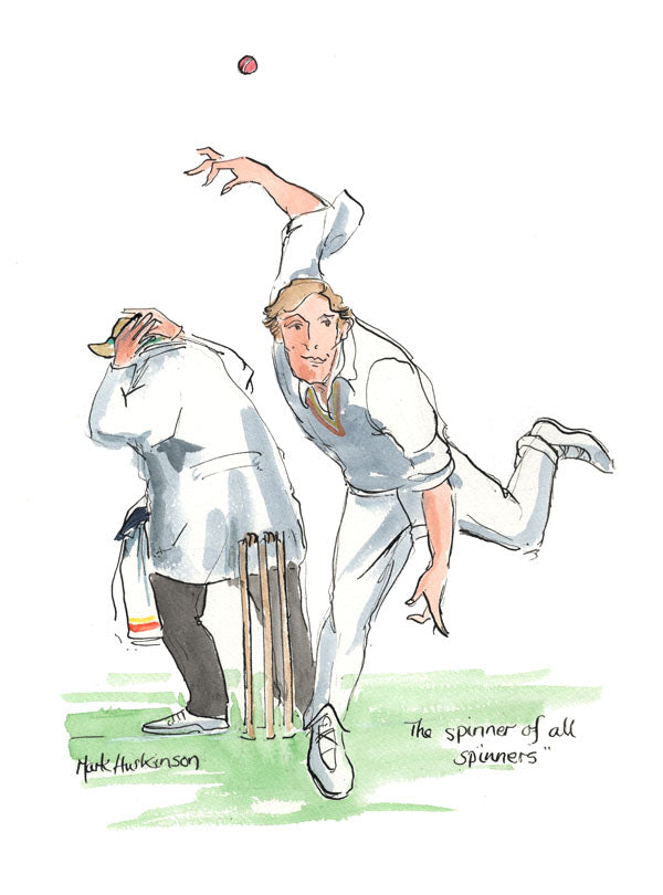 The Spinner Of All Spinners - cricket art print by Mark Huskinson