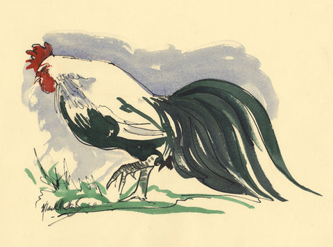 CH008 - cockerel art print by Mark Huskinson