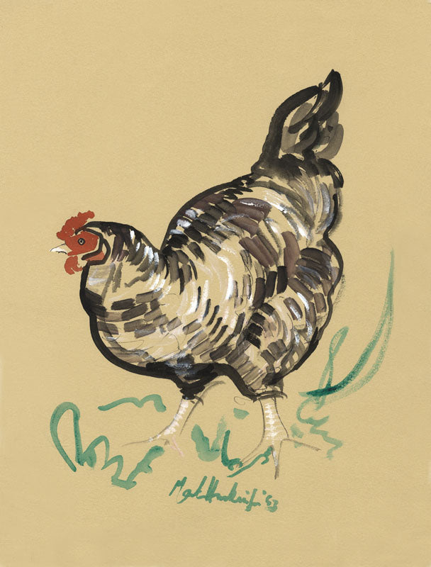 CH011 - chicken art print by Mark Huskinson