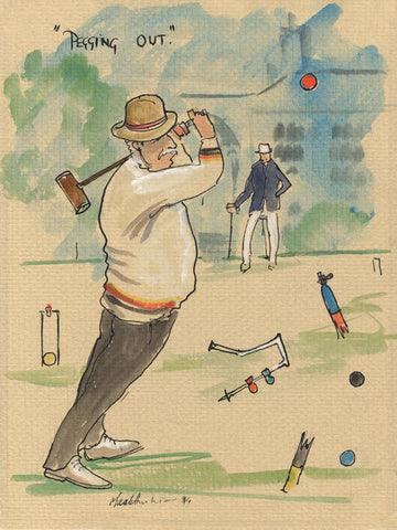 Pegging Out - croquet art print by Mark Huskinson