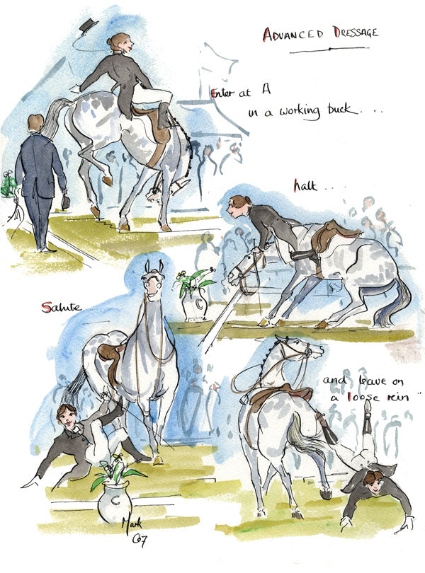 Advanced Dressage - horse art print by Mark Huskinson
