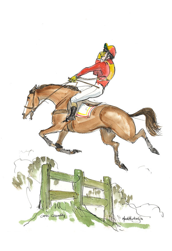 Cross Country - equestrian art print by Mark Huskinson