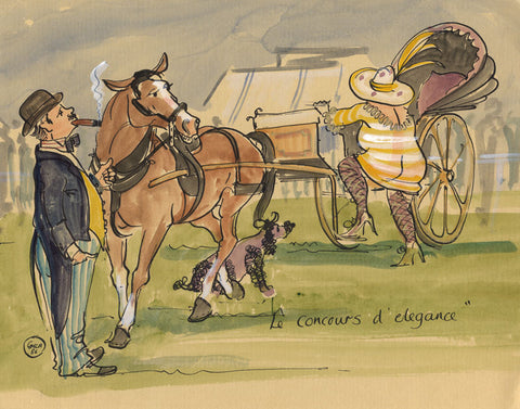 Le Concours D'Elegance - equestrian art print by Mark Huskinson