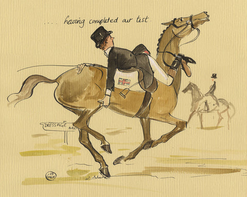 Having Completed Our Test - dressage art print by Mark Huskinson