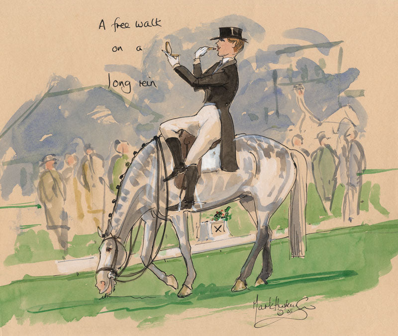 A Free Walk On A Long Rein - equestrian art print by Mark Huskinson