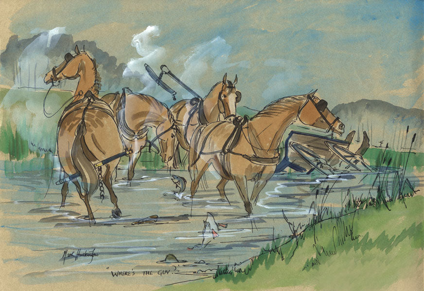 Where's The Guv? - equestrian art print by Mark Huskinson