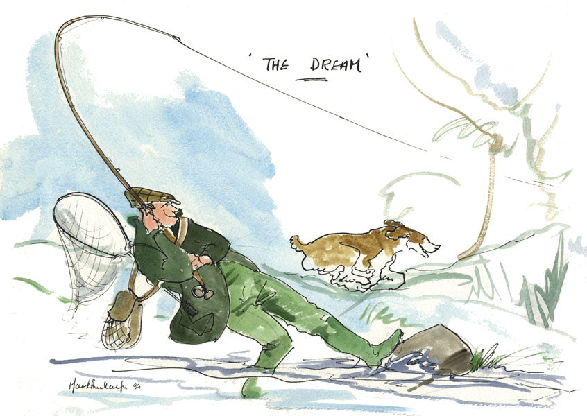 The Dream - fishing cartoon art print by Mark Huskinson