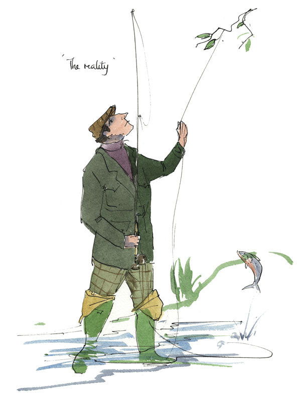 The Reality - fishing cartoon art print by Mark Huskinson