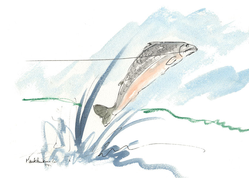 The Fish - fishing cartoon art print by Mark Huskinson
