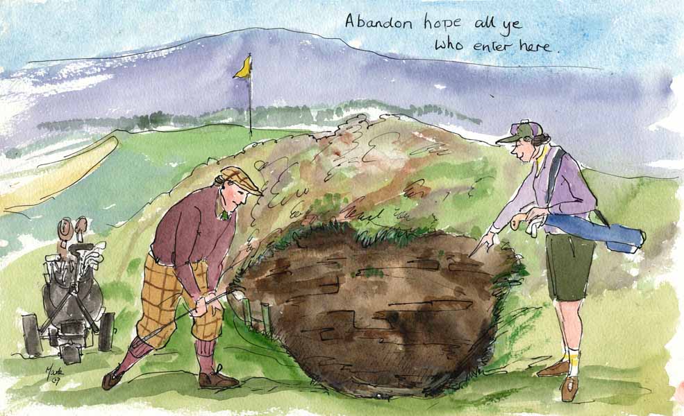 Abandon Hope - golf art print by Mark Huskinson