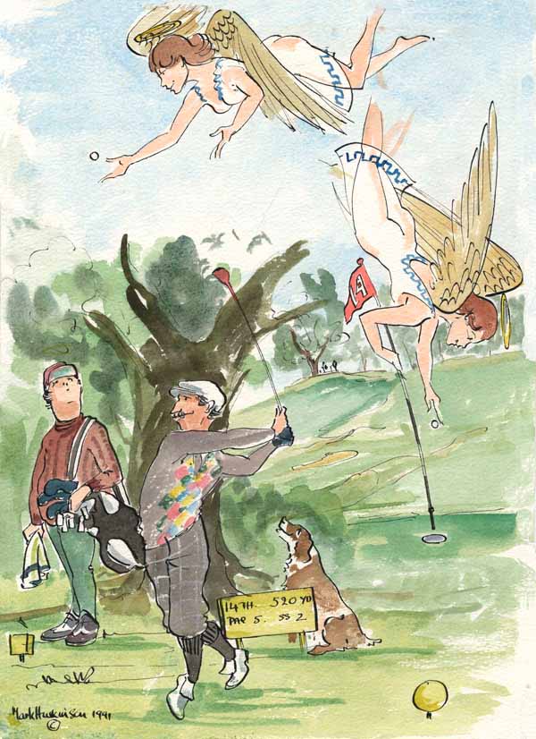 Angels - golf art print by Mark Huskinson