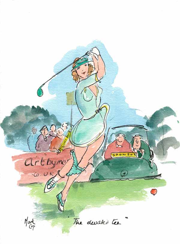 The Elevated Tee - golf art print by Mark Huskinson