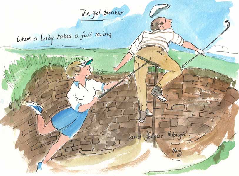 The Pot Bunker - golf art print by Mark Huskinson