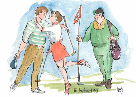 For The Love Of Golf - golf cartoon art print by Mark Huskinson