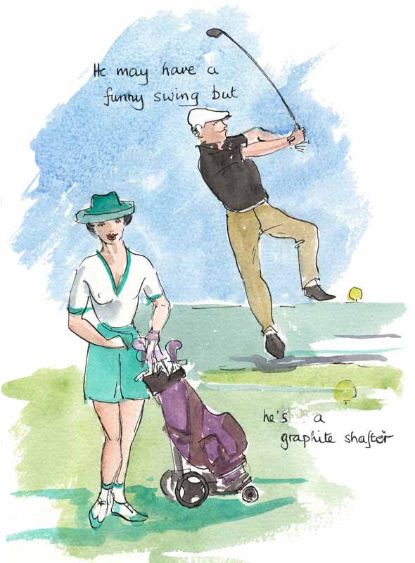 Graphite Shafter - golfing art print by Mark Huskinson