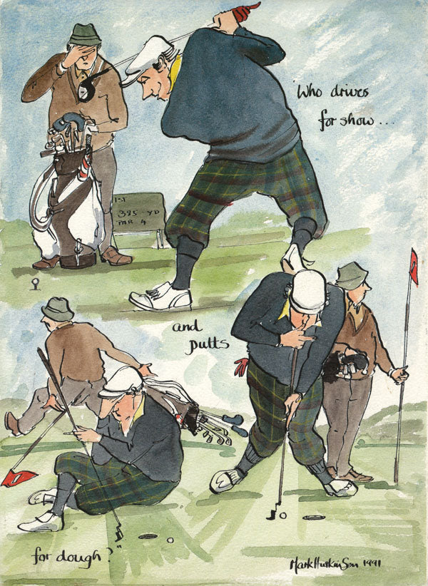 Putts For Dough  - golf art print by Mark Huskinson