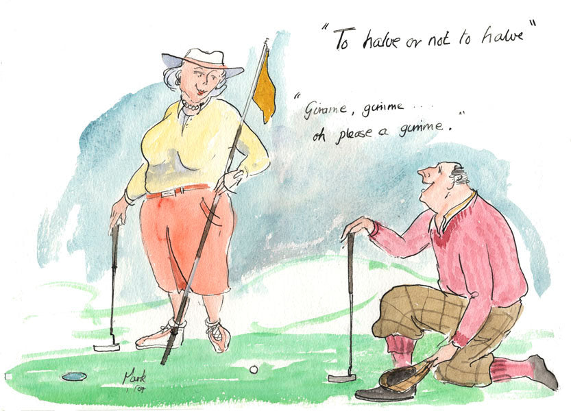 To Halve Or Not To Halve - golf art print by Mark Huskinson