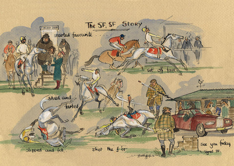 The SF, SF Story - horse racing art print by Mark Huskinson