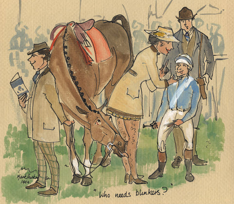 Who Needs Blinkers? - horse racing art print by Mark Huskinson