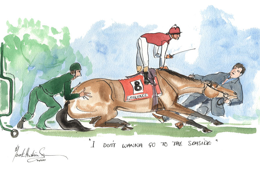 I Don't Wanna Go To The Seaside - horse racing art print by Mark Huskinson