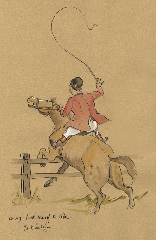 'aving First Learnt To Ride - hunting cartoon by Mark Huskinson