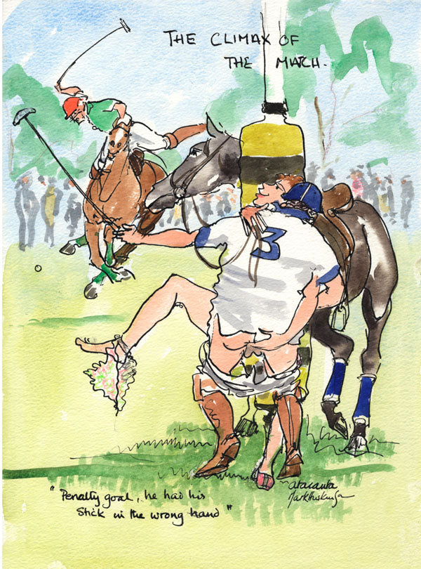 The Climax Of The Match - polo art print by Mark Huskinson