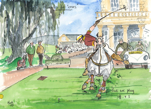 Courses For 'orses - polo art print by Mark Huskinson