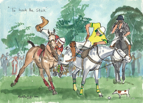 To Hook The Stick - polo art print by Mark Huskinson