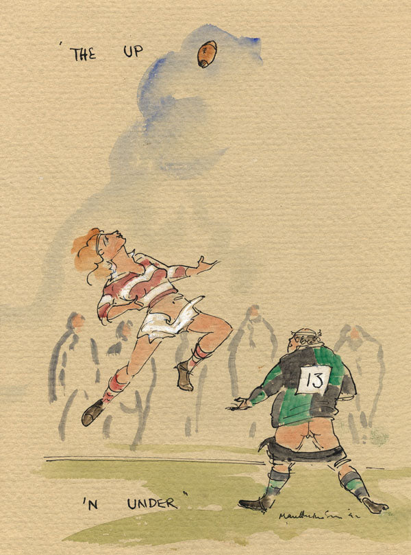 The Up 'N Under - rugby art print by Mark Huskinson