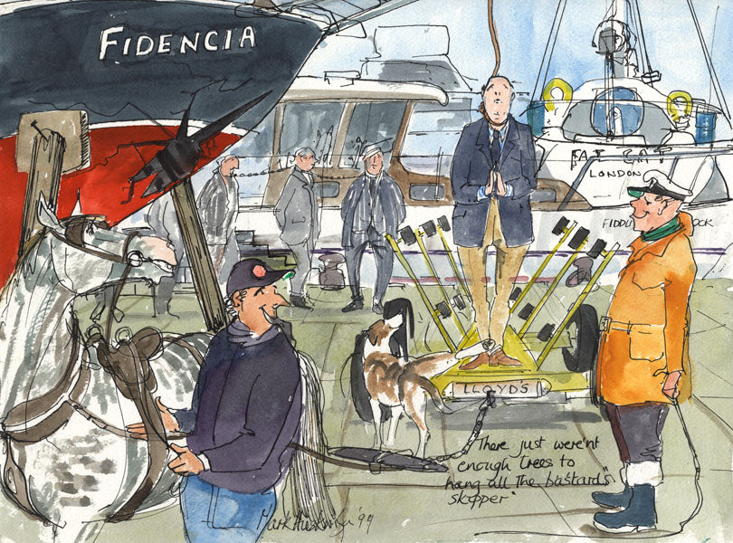Fidencia - sailing cartoon art print by Mark Huskinson