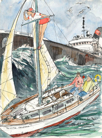 Radar Scanner - sailing cartoon art print by Mark Huskinson
