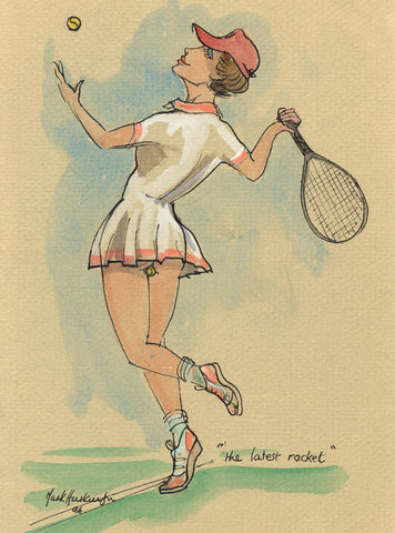 The Latest Racket - tennis art print by Mark Huskinson