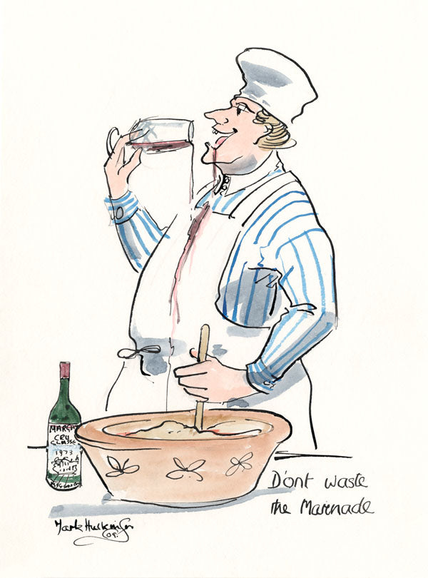 Don't Waste The Marinade - wine cartoon by Mark Huskinson