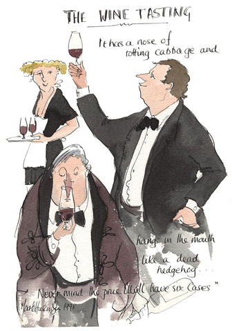 The Wine Tasting - wine cartoon by Mark Huskinson