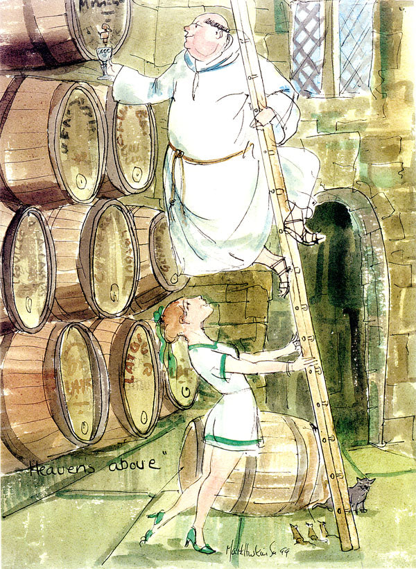 Heavens Above - wine cartoon by Mark Huskinson