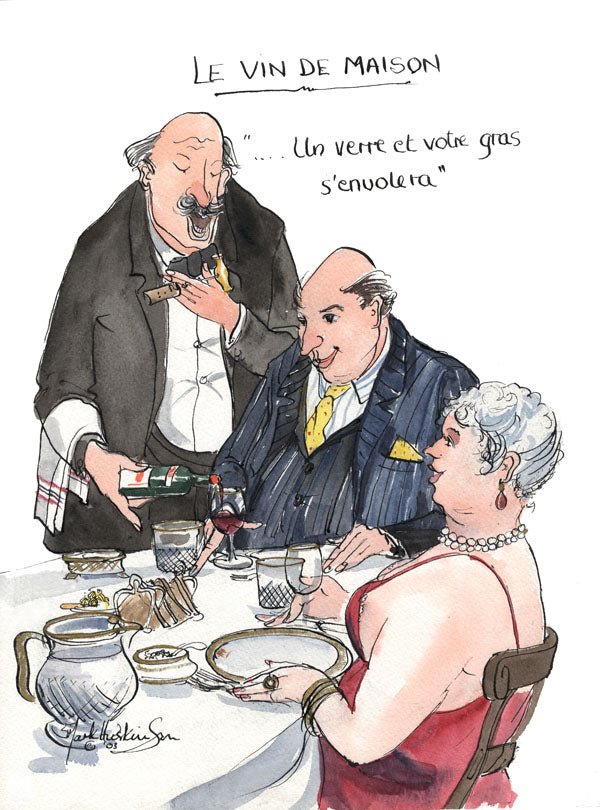 Le Vin De Maison - wine cartoon by Mark Huskinson